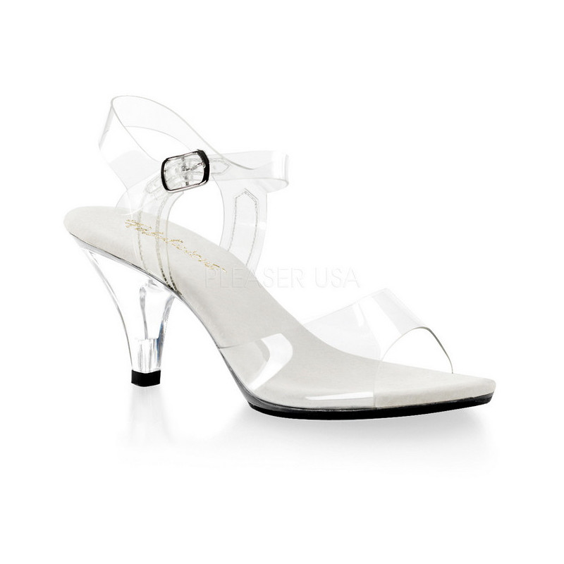 White Transparent 8 cm Pleaser BELLE-308 High Heels