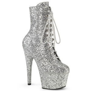 ADORE-GWR 18 cm pleaser h�ye h�ler boots glitter s�lv