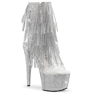 BEJ-1017RSF-7 - 18 cm pleaser h�ye h�ler boots strass transparent