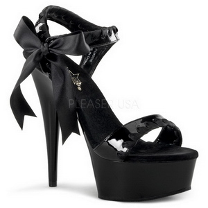 Black Shiny 15 cm DELIGHT-615 High Heels Stiletto Shoes