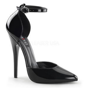 Black Shiny 15 cm DOMINA-402 High Heel Pumps for Men