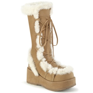 Fuskepels 7 cm CUBBY-311 lolita damest�vler med plat� i brun