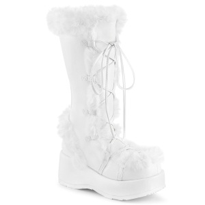 Fuskepels 7 cm CUBBY-311 lolita damest�vler med plat� i hvit