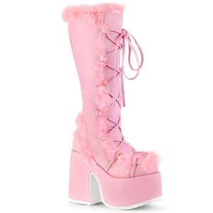 Fuskepels blokkh�l goth 13 cm chunky h�ye h�ler plat�st�vler rosa