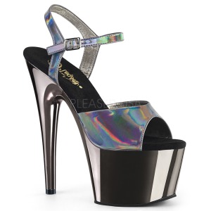 Gray 18 cm ADORE-709HGCH Hologram platform high heels shoes