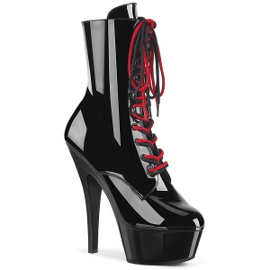 KISS-1020 - 15 cm platform h�yh�lte boots lakk svarte