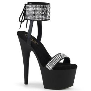 Leatherette rhinestone 18 cm ADORE-770 pleaser high heels with ankle cuff