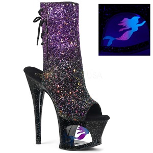 Purple glitter 18 cm MOON-1018MER Pole dancing ankle boots