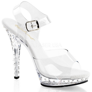Rhinestone S�lv 13 cm Fabulicious LIP-108SDT h�ye h�ler damer sko