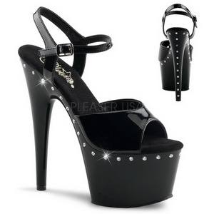 Svart 18 cm Pleaser ADORE-709LS h�ye h�ler damer sko
