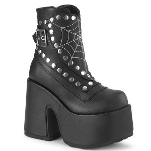 Vegan 13 cm CAMEL-70 emo chunky plat� ankelst�vletter - dame plat�sboots med nagler