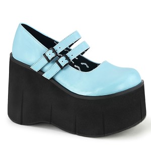 bl� vegan 11,5 cm DemoniaCult KERA-08 gothic mary jane pumps med plat�