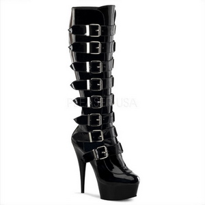 blank 15 cm DELIGHT-2049 h�ye plat�st�vler til dame med spenner