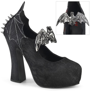 blondestoffer 13 cm DEMON-18 gothic pumps sko med skjult plat�