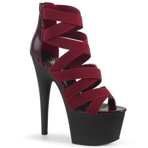 burgunder elastisk band 18 cm ADORE-748SP pleaser sko med h�ler til kvinner