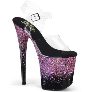 fiolett 20 cm FLAMINGO glitter plat� sandaler dame