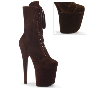 fl�yel 20 cm FLAMINGO-1045VEL brun boots med stiletth�l + beskyttende t�hetter