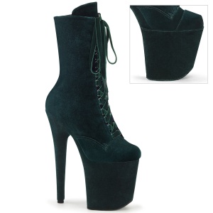 fl�yel 20 cm FLAMINGO-1045VEL gr�nne boots med stiletth�l + beskyttende t�hetter