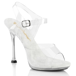 gjennomsiktig 11,5 cm CUPID-408 perspex h�yh�lte sandaler kvinner