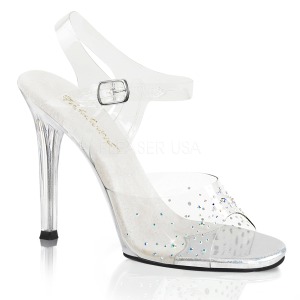 gjennomsiktig 11,5 cm GALA-08SD fest sandaler med strass steiner