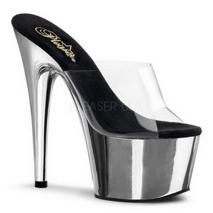 gjennomsiktig 18 cm ADORE-701 krom plat� h�ye slipper mules