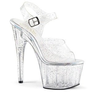 gjennomsiktig 18 cm ADORE-708MMG glitter plat� h�ye h�ler dame