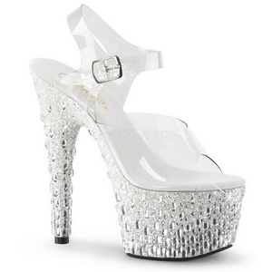 gjennomsiktig 18 cm ADORE-708MR-5 h�ye damesko med h�l