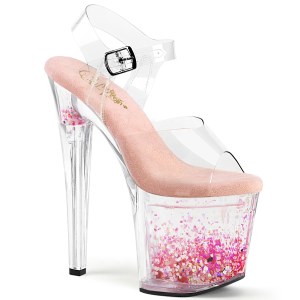 gjennomsiktig 19 cm ENCHANT-708AQ1 glitter plat� sandaler dame