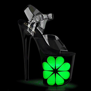 gjennomsiktig 20 cm FLA-NLDG-3 pole dance high heels sko med led lys plat�