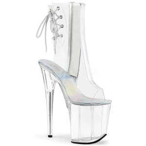 gjennomsiktig 20 cm FLAMINGO-1018C ankelst�vletter med plat�s�le til dame