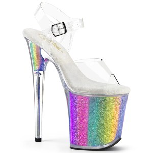 gjennomsiktig 20 cm FLAMINGO-808RG-01 glitter plat� h�ye h�ler dame