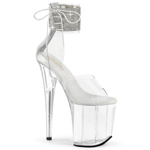 gjennomsiktig 20 cm FLAMINGO-824RS pleaser h�ye h�ler med ankel stropper