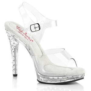 gjennomsiktig plat�sandaler 12,5 cm GLORY-508SDT h�yh�lte sandaler strass plat�