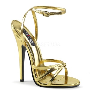 gull 15 cm DOMINA-108 fetish sandaler med stiletthæler