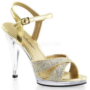 gull glitter 12 cm FLAIR-419G high heels sko til menn