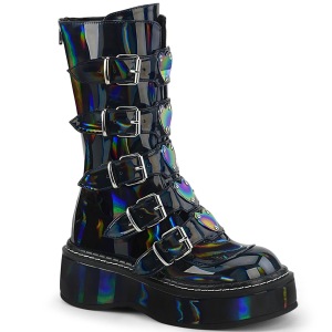 hologram 5 cm EMILY-330 h�ye plat�st�vler til dame med spenner