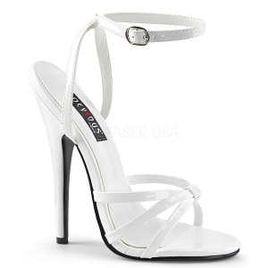 hvit 15 cm DOMINA-108 fetish sandaler med stiletth�ler