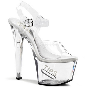 hvit 18 cm TIPJAR-708-5 pole dance sko stripper sandaletter