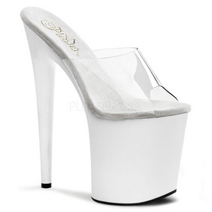 hvit gjennomsiktig 20 cm FLAMINGO-801 h�yh�lte slipper damer sko