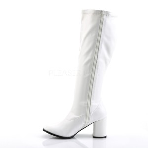 hvit kunstl�r 7,5 cm GOGO-300WC damest�vler til brede l�gge