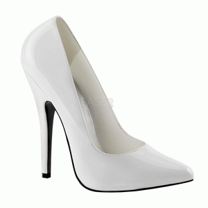 hvit lakk 15 cm DOMINA-420 h�ye pumps damesko til menn