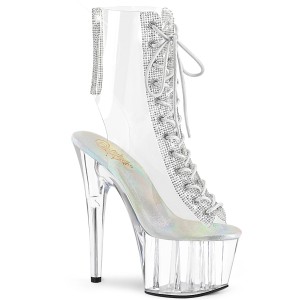 hvit transparent 18 cm ADORE-1016C-2 h�yh�lte ankelst�vletter - pole dance h�ler
