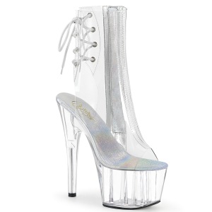 hvit transparent 18 cm ADORE-1018C h�yh�lte ankelst�vletter - pole dance h�ler