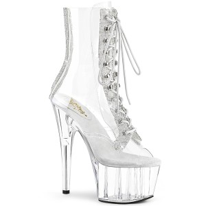 hvit transparent 18 cm ADORE-1021C h�yh�lte ankelst�vletter - pole dance h�ler