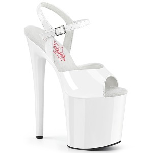 hvite plat�sandaler 20 cm NAUGHTY-809 h�yh�lte sandaler
