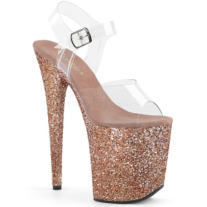 kobber glitter 20 cm FLAMINGO-808LG plat� h�yh�lte sandaler sko