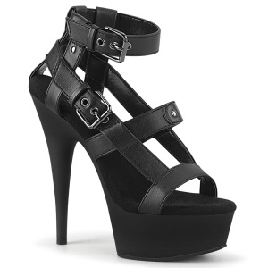 kunstl�r 15 cm DELIGHT-637 gladiator plat�sandaler for kvinner