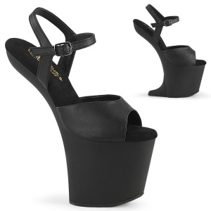 kunstl�r 20 cm CRAZE-809 heelless h�ye h�ler pony plat� svarte
