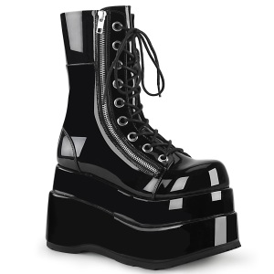 lakkl�r 11,5 cm BEAR-265 emo dobbel plat� ankelst�vletter - dame plat�sboots med lisser
