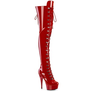 lakkl�r 15 cm DELIGHT-3022 r�de l�rh�ye st�vler med sn�ring